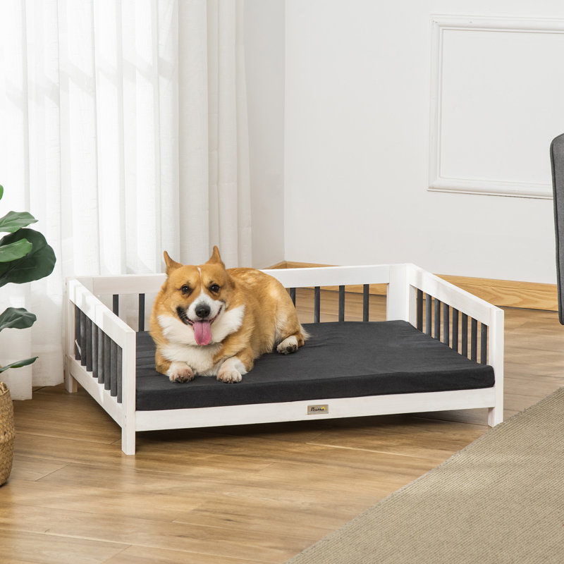 White wooden dog bed on sale